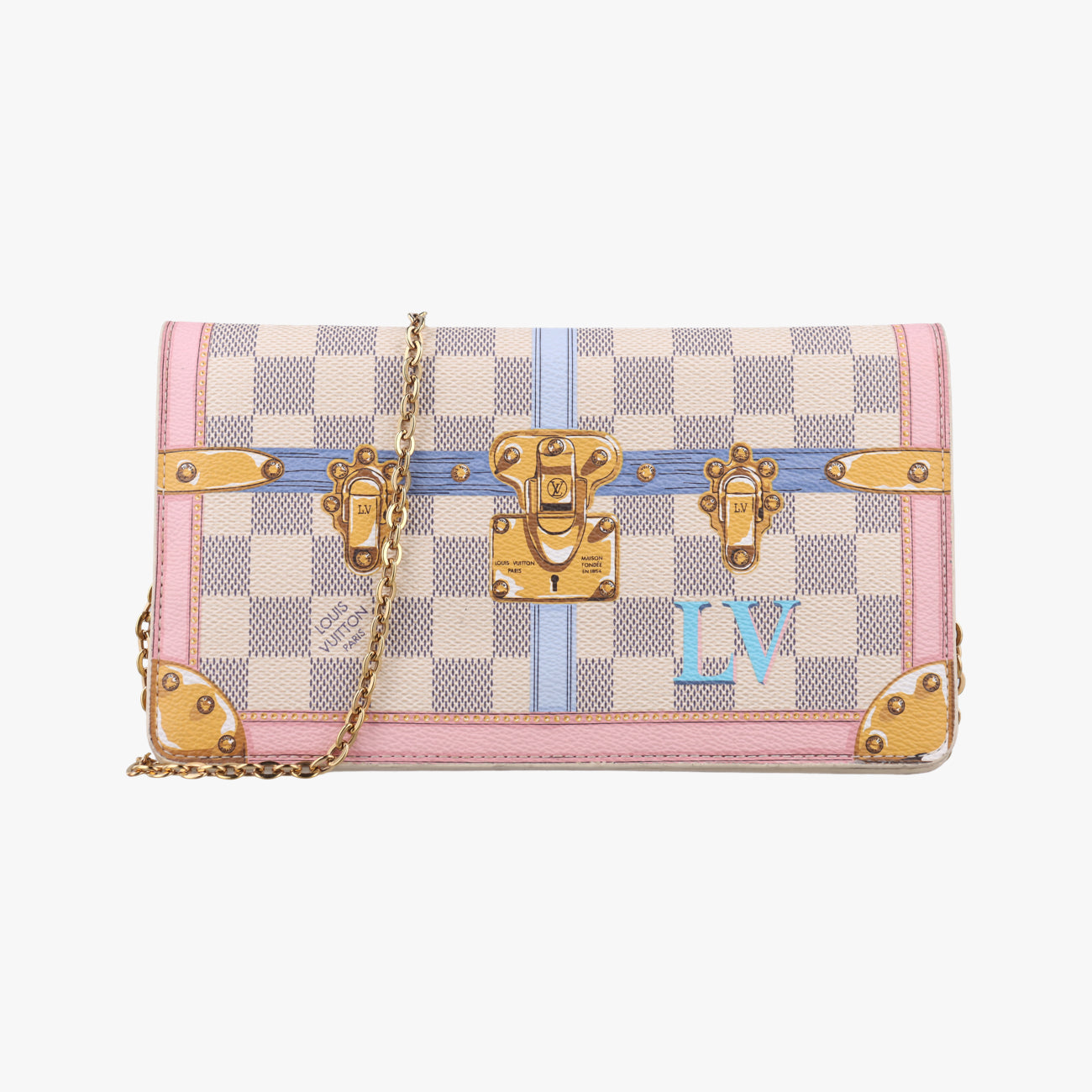 Summer Trunks Pochette Week-EndAzur×MulticolorDamier CanvasN60108UB1198サマートランク ポシェット ウィークエンドアズール×マルチカラーダミエキャンバスN60108UB1198