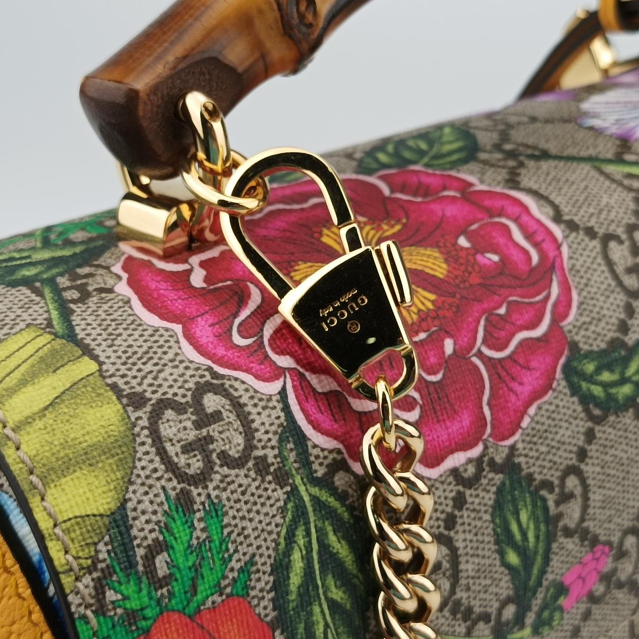 GG flora Padlock BambooMulticolourPVC coated canvas603221E032441058GGアップル パドロック バンブーマルチカラーPVCコーティングキャンバス603221E032441058