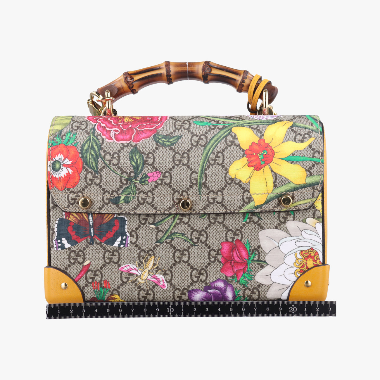 GG flora Padlock BambooMulticolourPVC coated canvas603221E032441058GGアップル パドロック バンブーマルチカラーPVCコーティングキャンバス603221E032441058