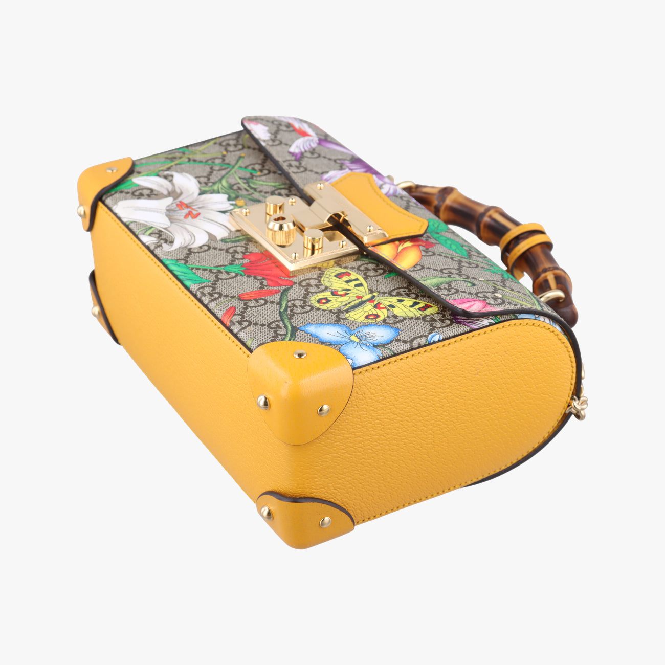 GG flora Padlock BambooMulticolourPVC coated canvas603221E032441058GGアップル パドロック バンブーマルチカラーPVCコーティングキャンバス603221E032441058