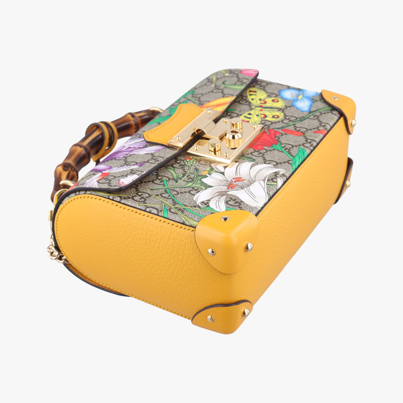 GG flora Padlock BambooMulticolourPVC coated canvas603221E032441058GGアップル パドロック バンブーマルチカラーPVCコーティングキャンバス603221E032441058