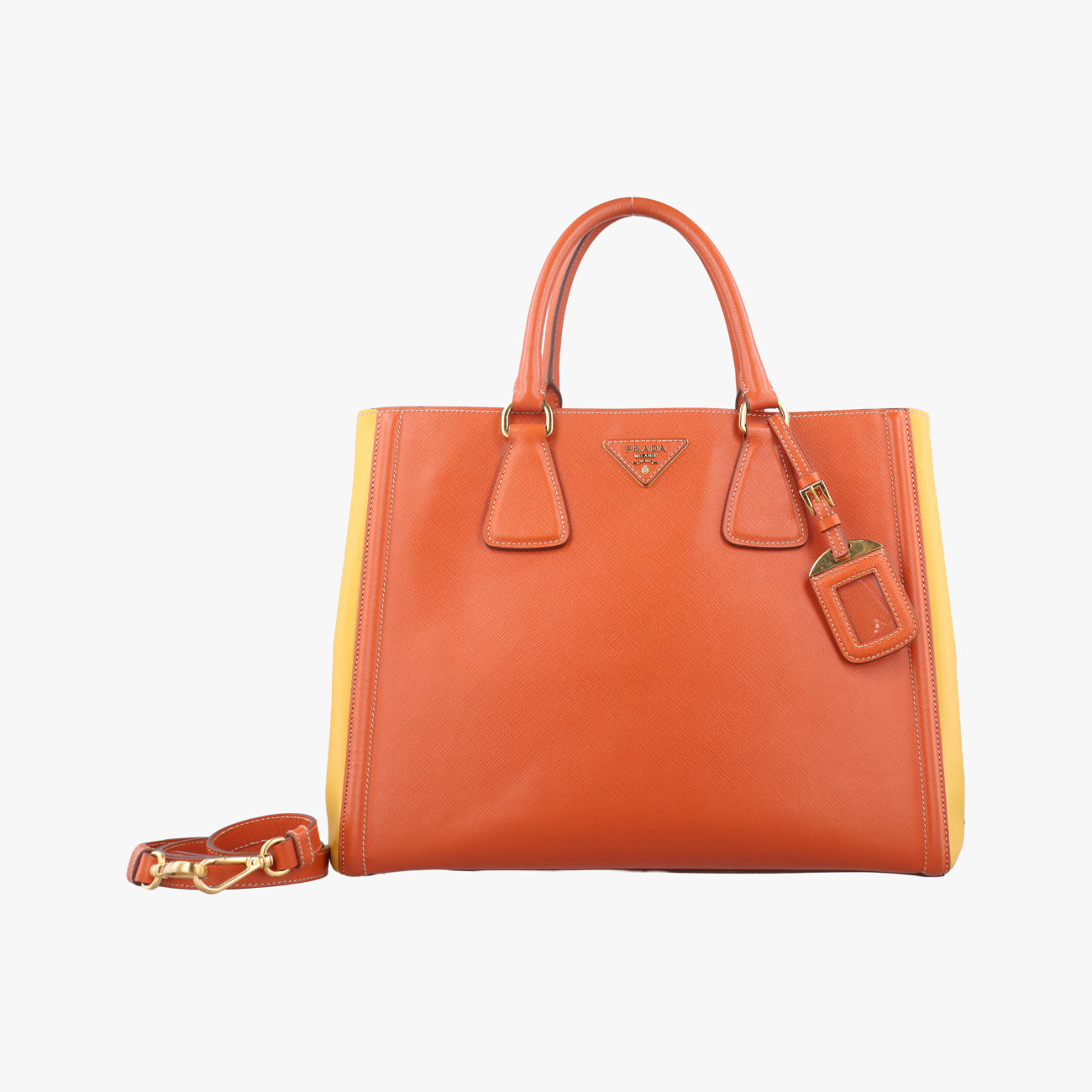 Two Tone Open ToteOrange×YellowSaffiano LeatherBN24387/A 165ツートン オープン トートオレンジ×イエローサフィアーノレザーBN24387/A 165
