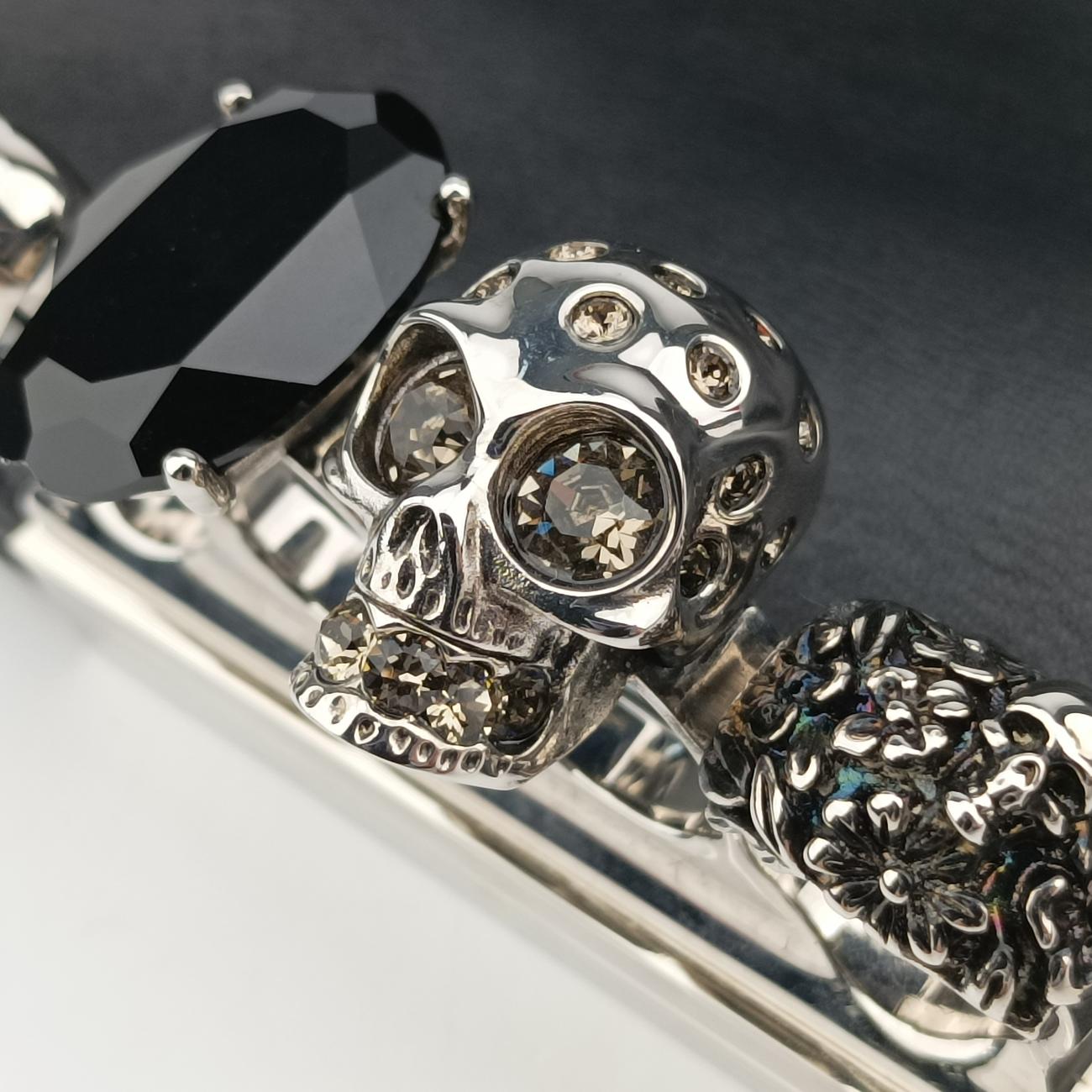 Nappa Skull Four RingBlackLeather631864 494885ナッパスカルフォーリングブラックレザー631864 494885