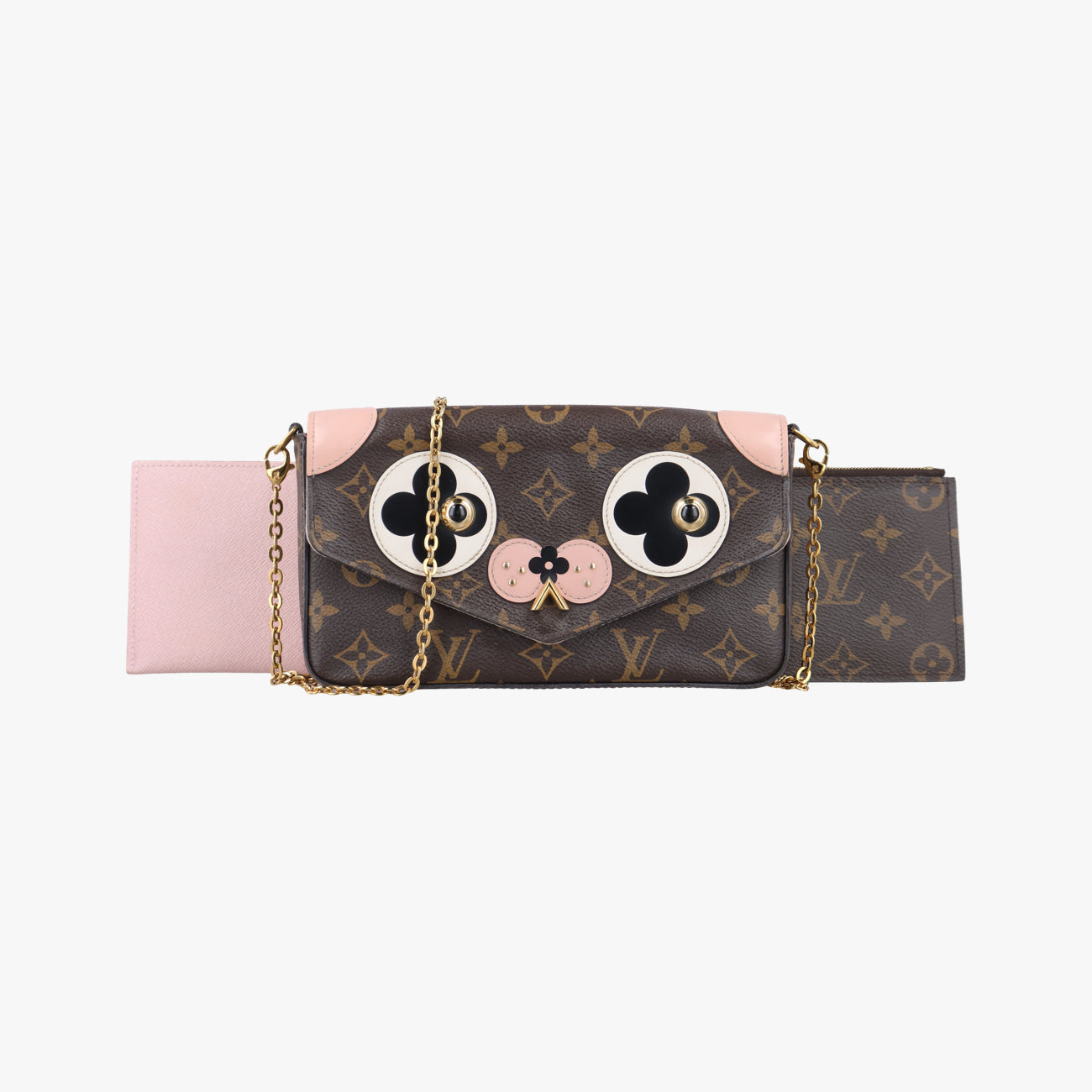 Pochette Felicie Valentine Dogbrown×pinkMonogram CanvasM67248TJ0168ポシェット・フェリシー2018SSモノグラム/ブラウン系×ピンクモノグラムキャンバスM67248TJ0168