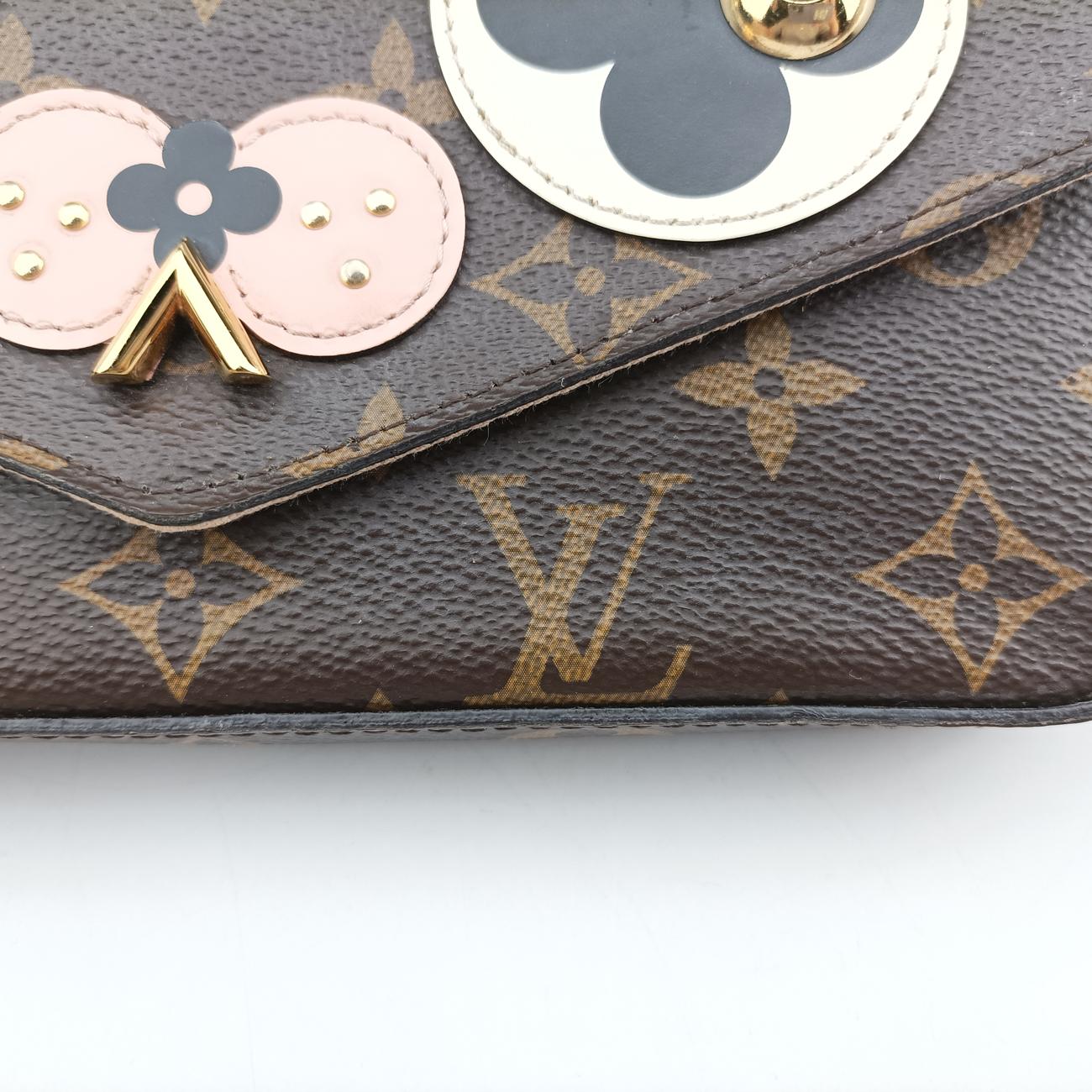 Pochette Felicie Valentine Dogbrown×pinkMonogram CanvasM67248TJ0168ポシェット・フェリシー2018SSモノグラム/ブラウン系×ピンクモノグラムキャンバスM67248TJ0168