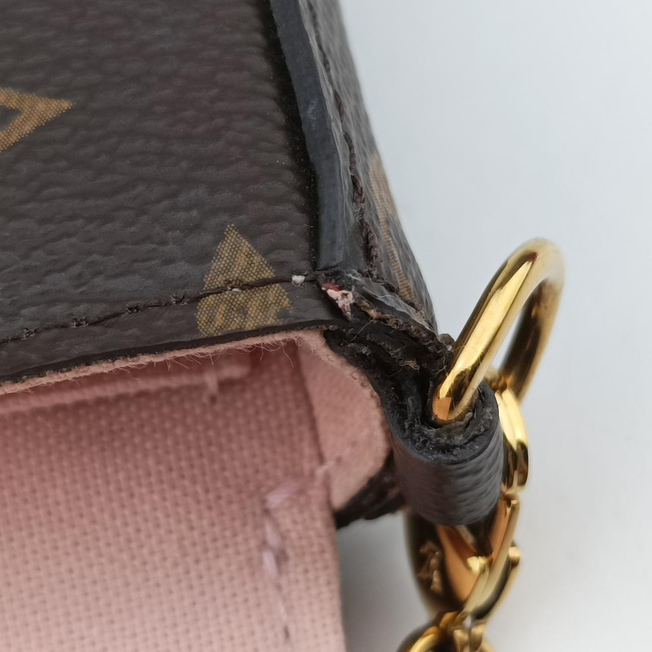 Pochette Felicie Valentine Dogbrown×pinkMonogram CanvasM67248TJ0168ポシェット・フェリシー2018SSモノグラム/ブラウン系×ピンクモノグラムキャンバスM67248TJ0168