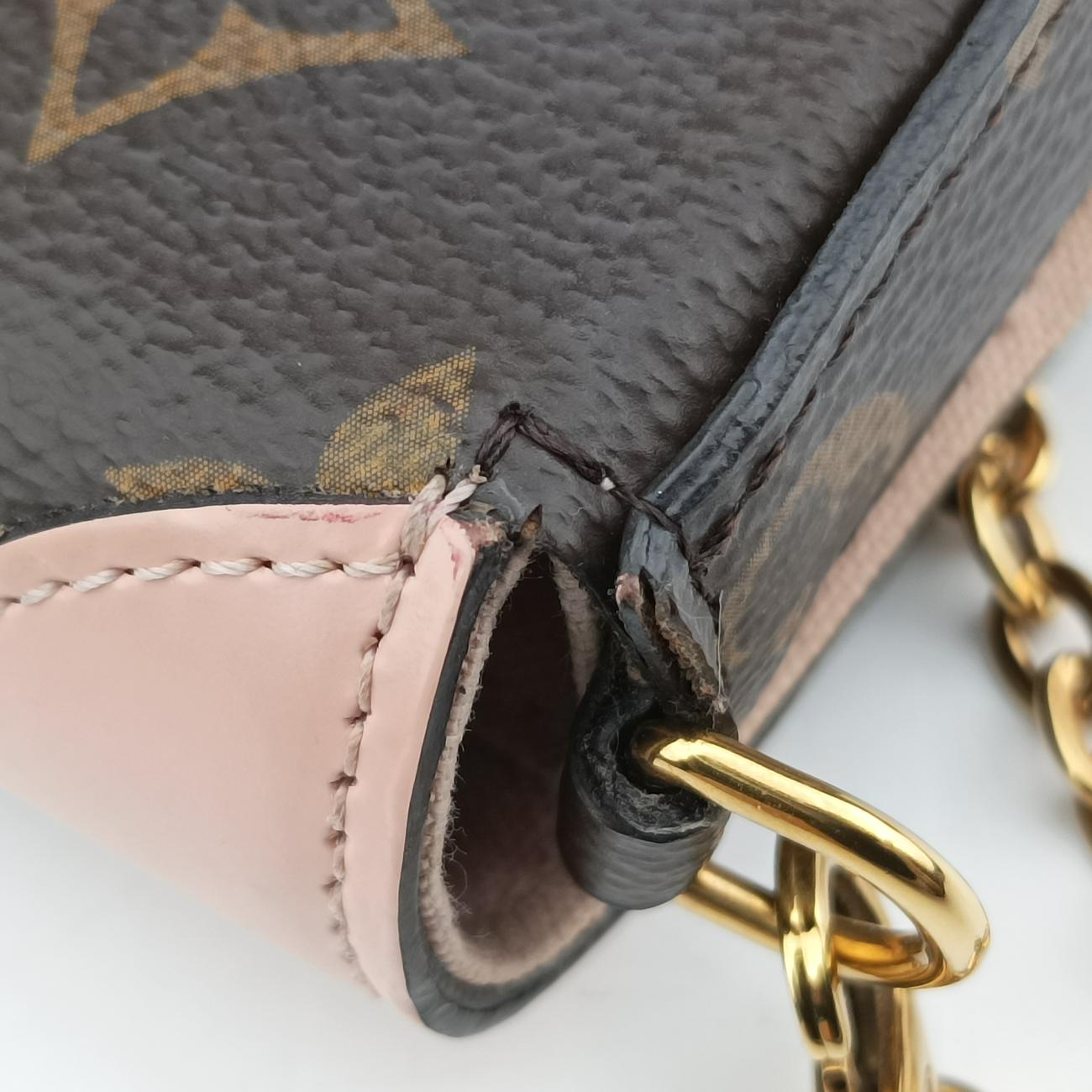 Pochette Felicie Valentine Dogbrown×pinkMonogram CanvasM67248TJ0168ポシェット・フェリシー2018SSモノグラム/ブラウン系×ピンクモノグラムキャンバスM67248TJ0168