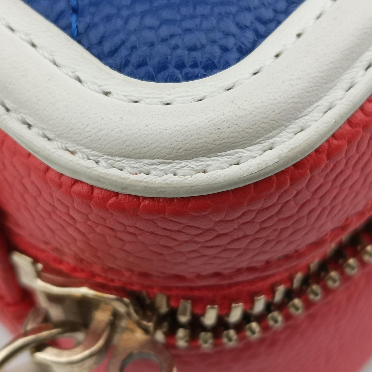 Filigree Vanity CaseBlue x Red x WhiteCaviar SkinA9334227036458CCフィリグリー バニティ ケース トップ ハンドルブルー×レッド×ホワイトキャビアスキンA9334227036458