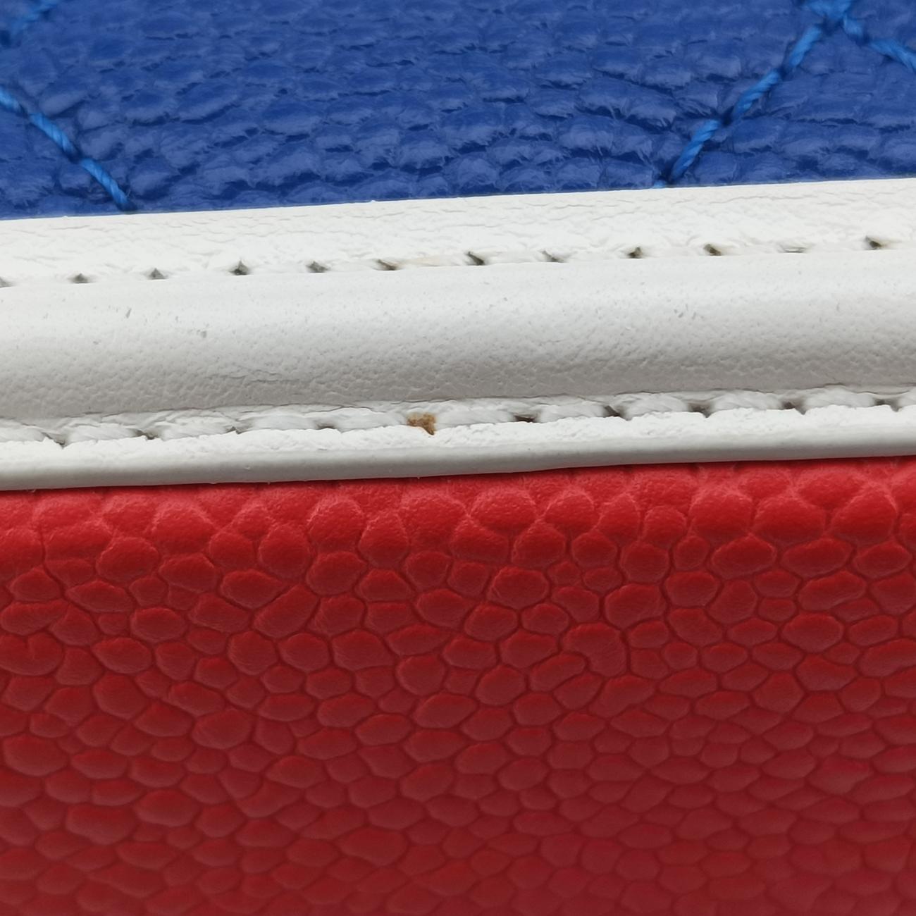 Filigree Vanity CaseBlue x Red x WhiteCaviar SkinA9334227036458CCフィリグリー バニティ ケース トップ ハンドルブルー×レッド×ホワイトキャビアスキンA9334227036458