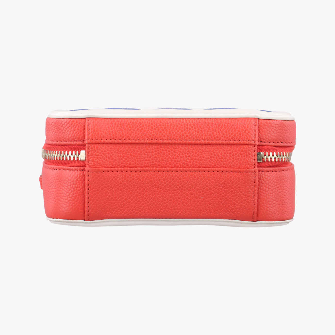 Filigree Vanity CaseBlue x Red x WhiteCaviar SkinA9334227036458CCフィリグリー バニティ ケース トップ ハンドルブルー×レッド×ホワイトキャビアスキンA9334227036458