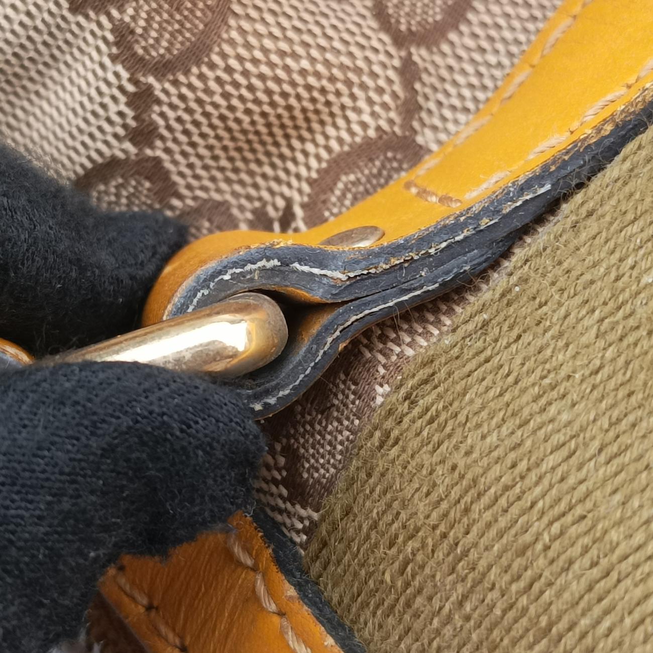 Sherry LineBeige x yellow x greenfabric×Leather247205D014305436シェリーラインベージュ×イエロー×グリーンファブリック×レザー247205D014305436