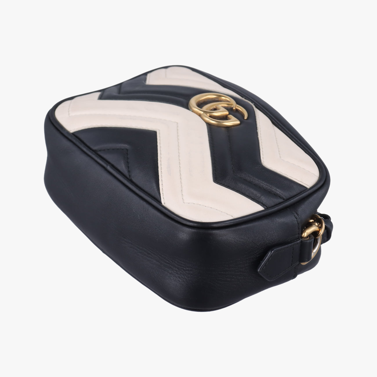 GG MarmontBlack×whiteLeather448065C021215570GGマーモントブラック×ホワイトレザー448065C021215570