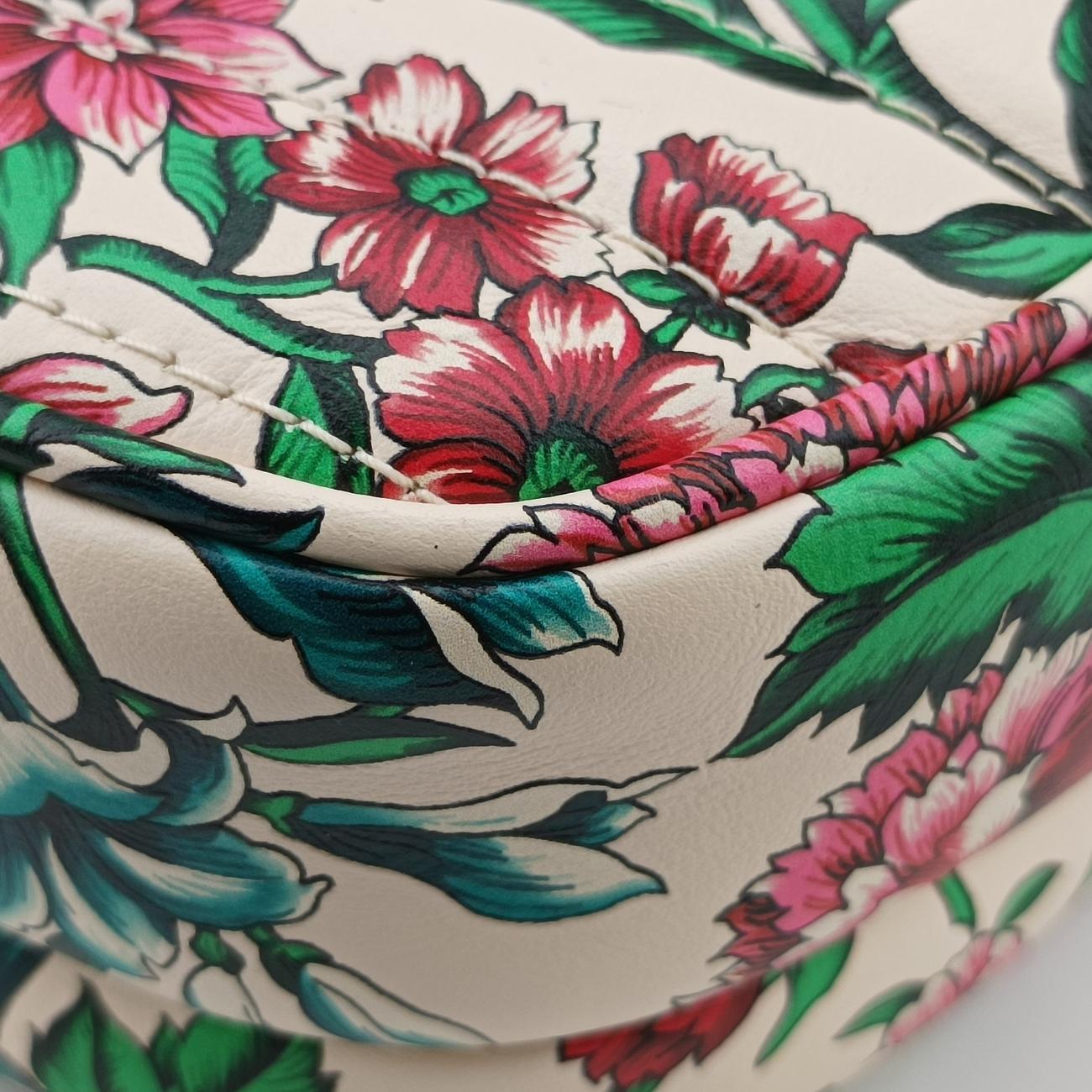 GG Marmont Flower Print HeartMulticolourLeather740355C040806063GGマーモント フラワー プリント ハートマルチカラーレザー740355C040806063