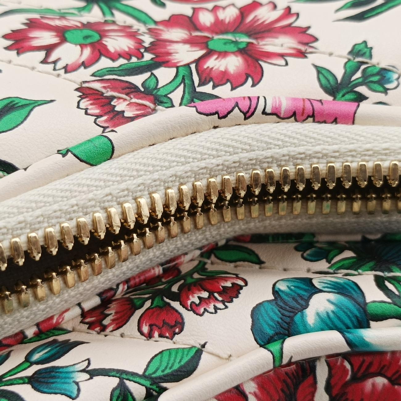 GG Marmont Flower Print HeartMulticolourLeather740355C040806063GGマーモント フラワー プリント ハートマルチカラーレザー740355C040806063