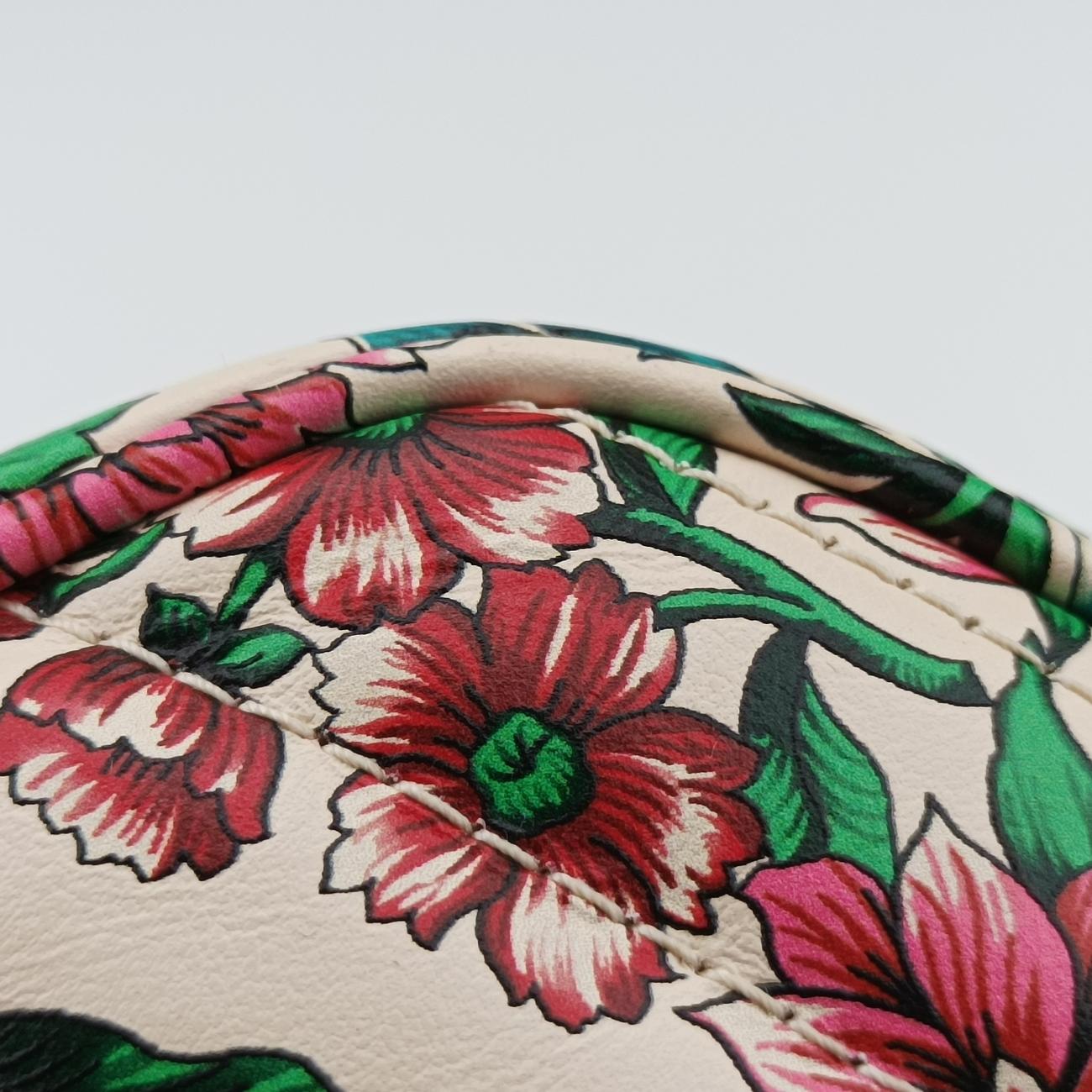 GG Marmont Flower Print HeartMulticolourLeather740355C040806063GGマーモント フラワー プリント ハートマルチカラーレザー740355C040806063