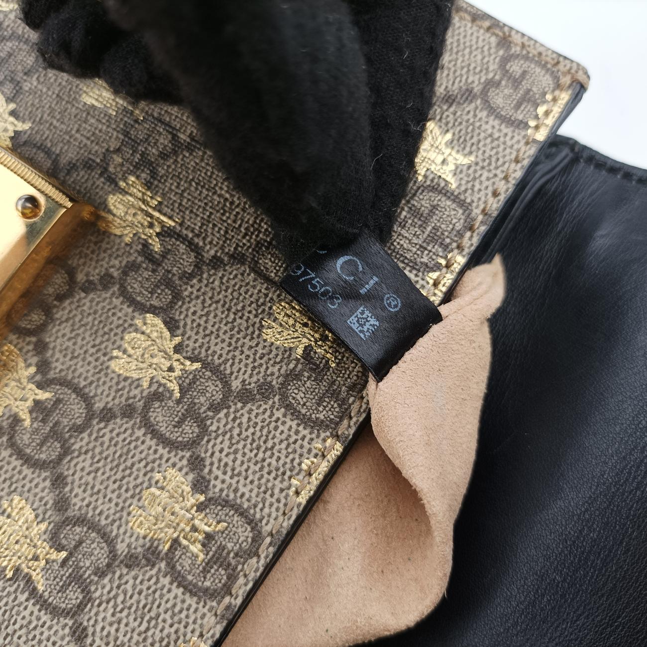 Padlockbeige×blackPVC coated canvas409487B023797503パドロックベージュ×ブラックPVCコーティングキャンバス409487B023797503