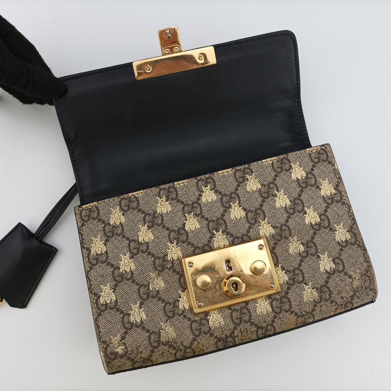 Padlockbeige×blackPVC coated canvas409487B023797503パドロックベージュ×ブラックPVCコーティングキャンバス409487B023797503