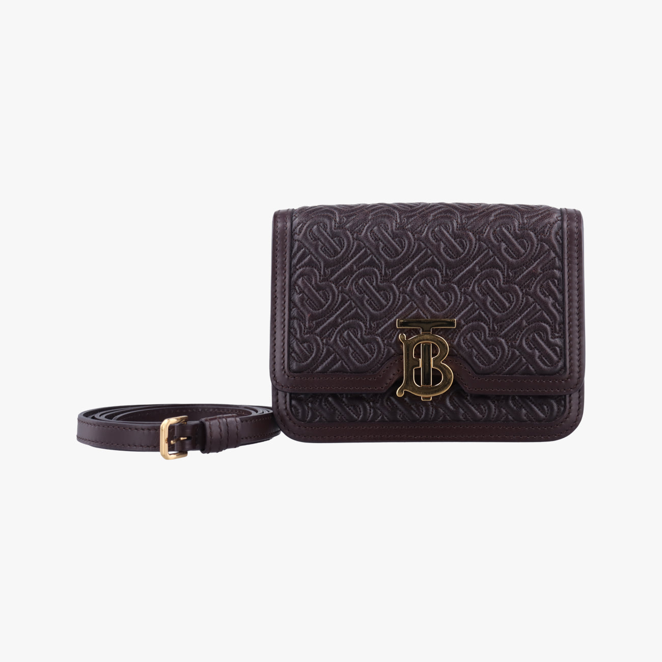Mini Quilted Monogram TBBrownLeatherITALBSRL239CALミニキルティングモノグラムTBブラウンレザーITALBSRL239CAL