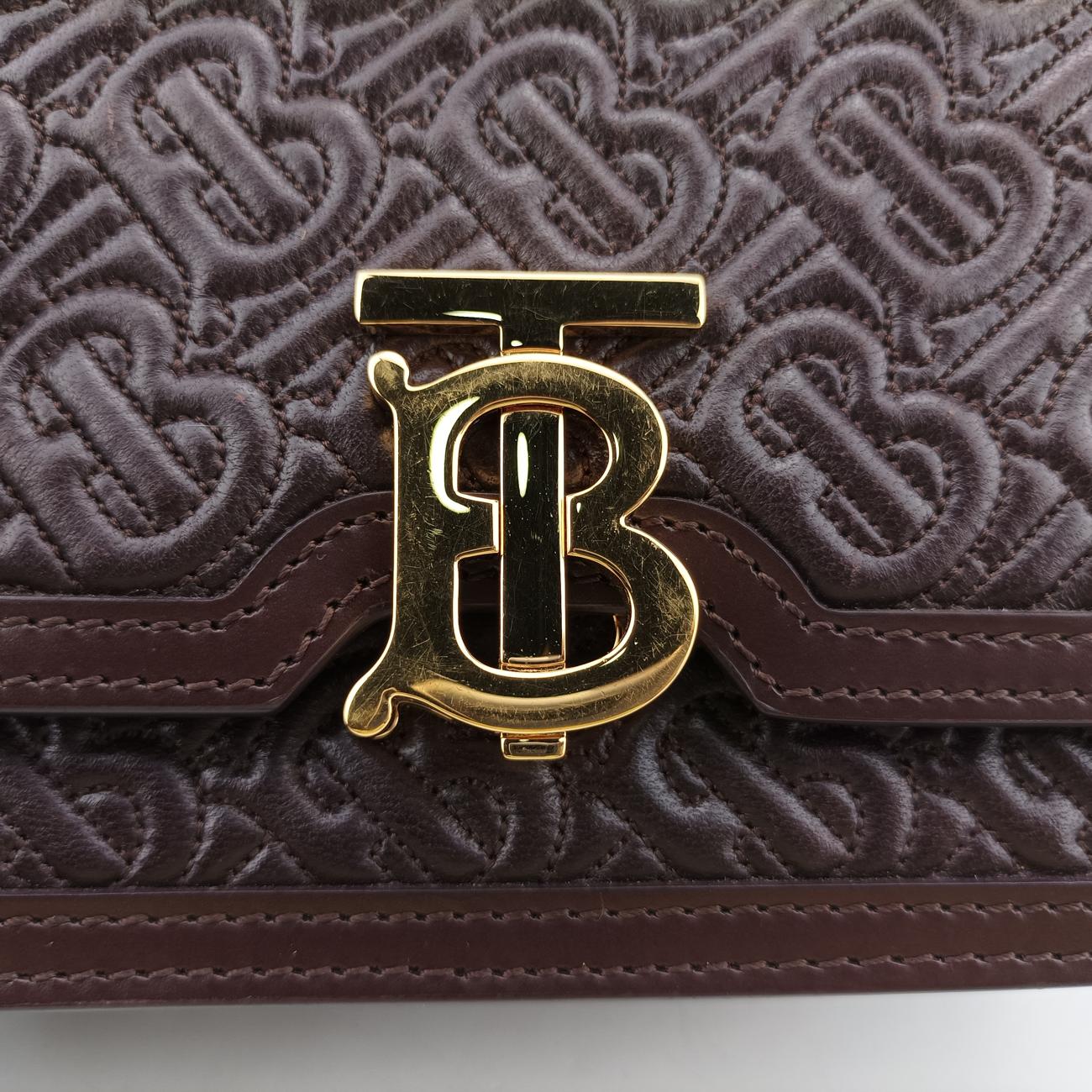 Mini Quilted Monogram TBBrownLeatherITALBSRL239CALミニキルティングモノグラムTBブラウンレザーITALBSRL239CAL