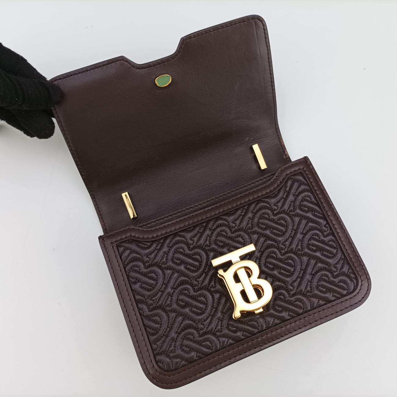 Mini Quilted Monogram TBBrownLeatherITALBSRL239CALミニキルティングモノグラムTBブラウンレザーITALBSRL239CAL