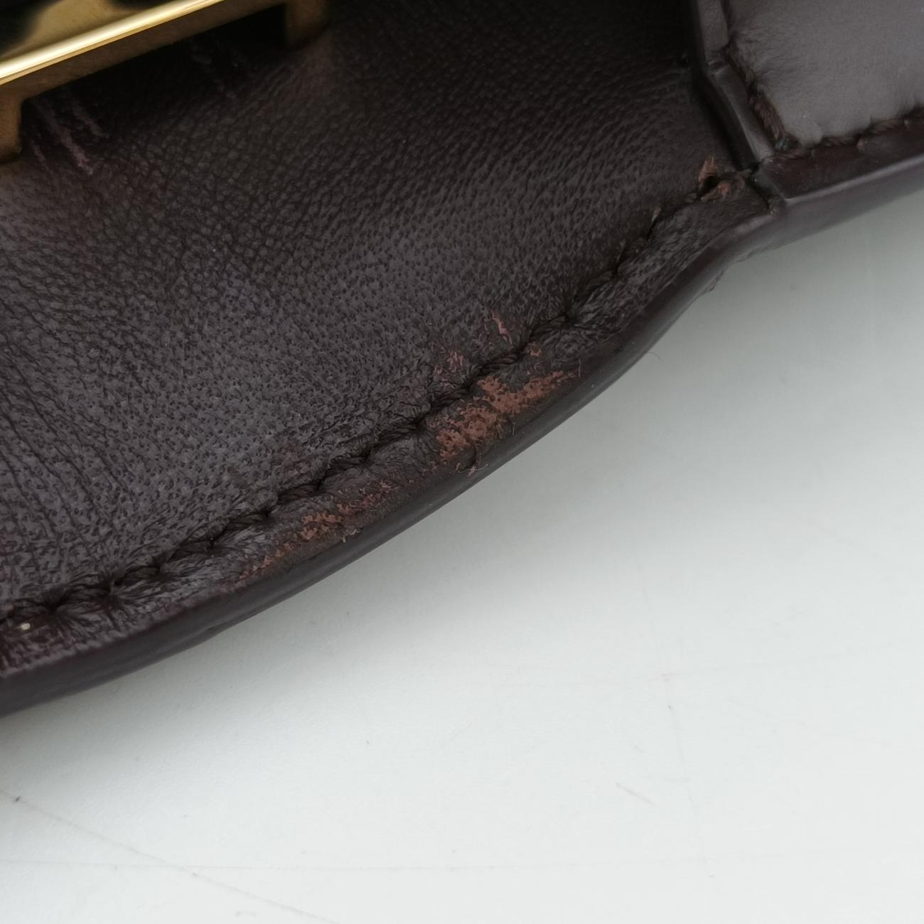 Mini Quilted Monogram TBBrownLeatherITALBSRL239CALミニキルティングモノグラムTBブラウンレザーITALBSRL239CAL