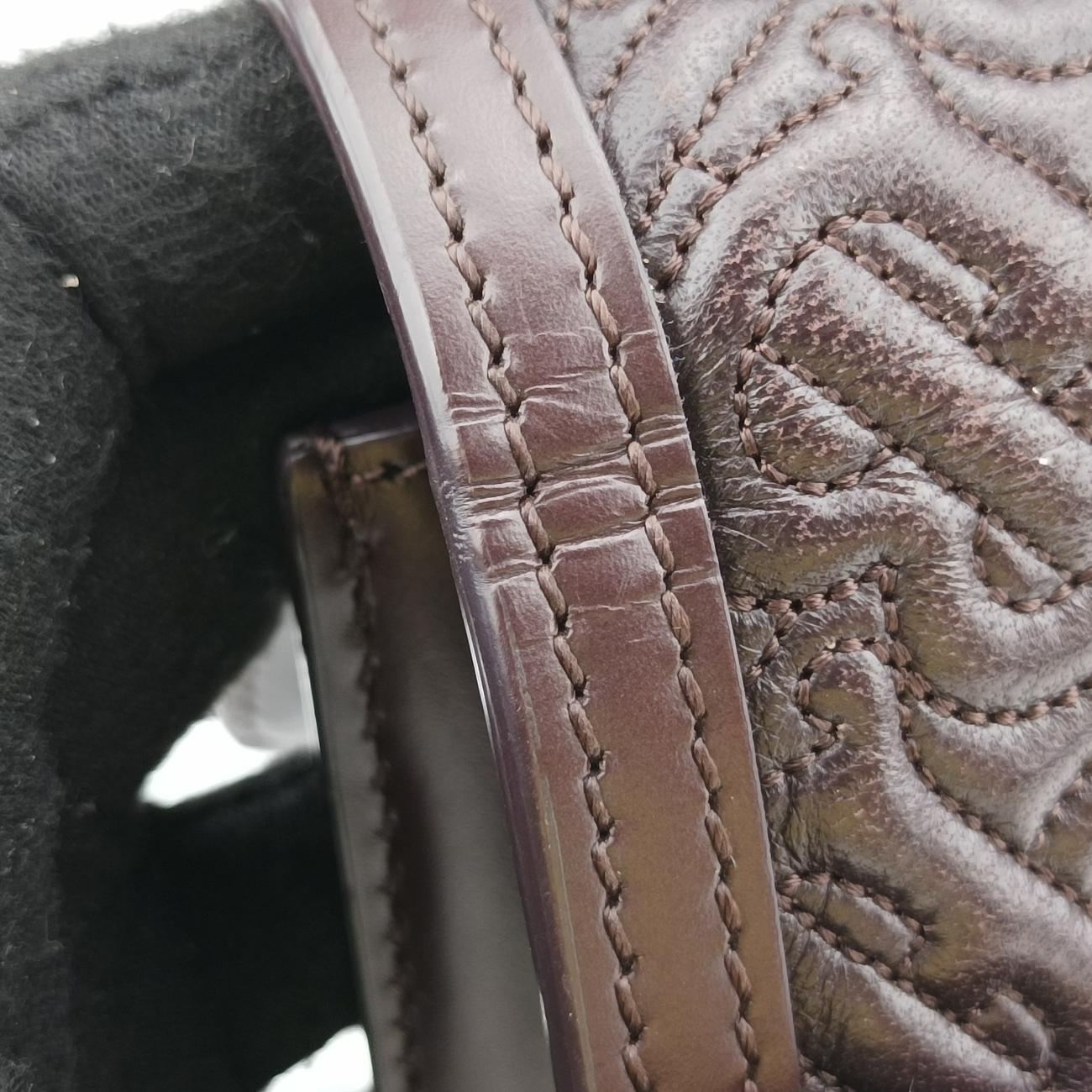 Mini Quilted Monogram TBBrownLeatherITALBSRL239CALミニキルティングモノグラムTBブラウンレザーITALBSRL239CAL