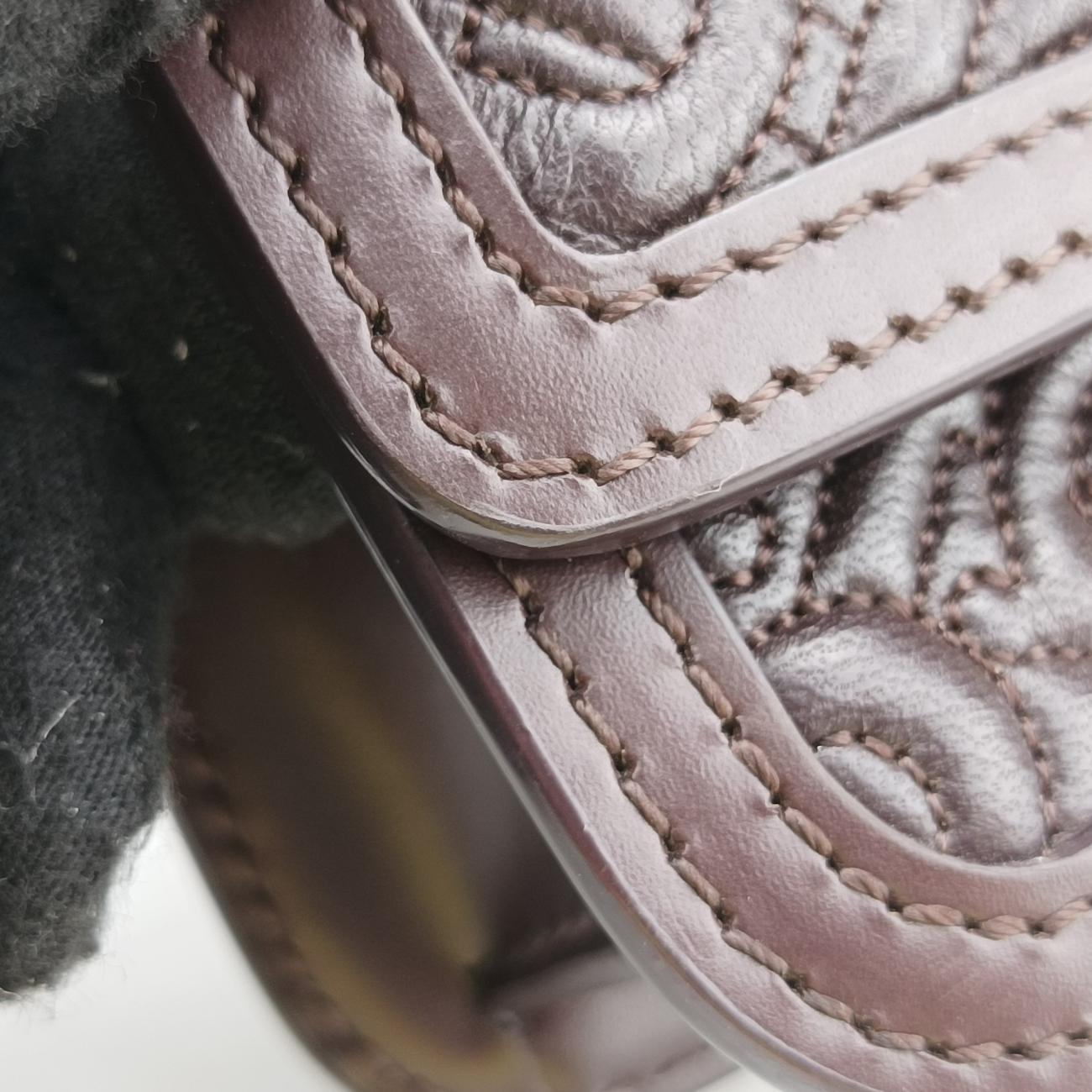 Mini Quilted Monogram TBBrownLeatherITALBSRL239CALミニキルティングモノグラムTBブラウンレザーITALBSRL239CAL