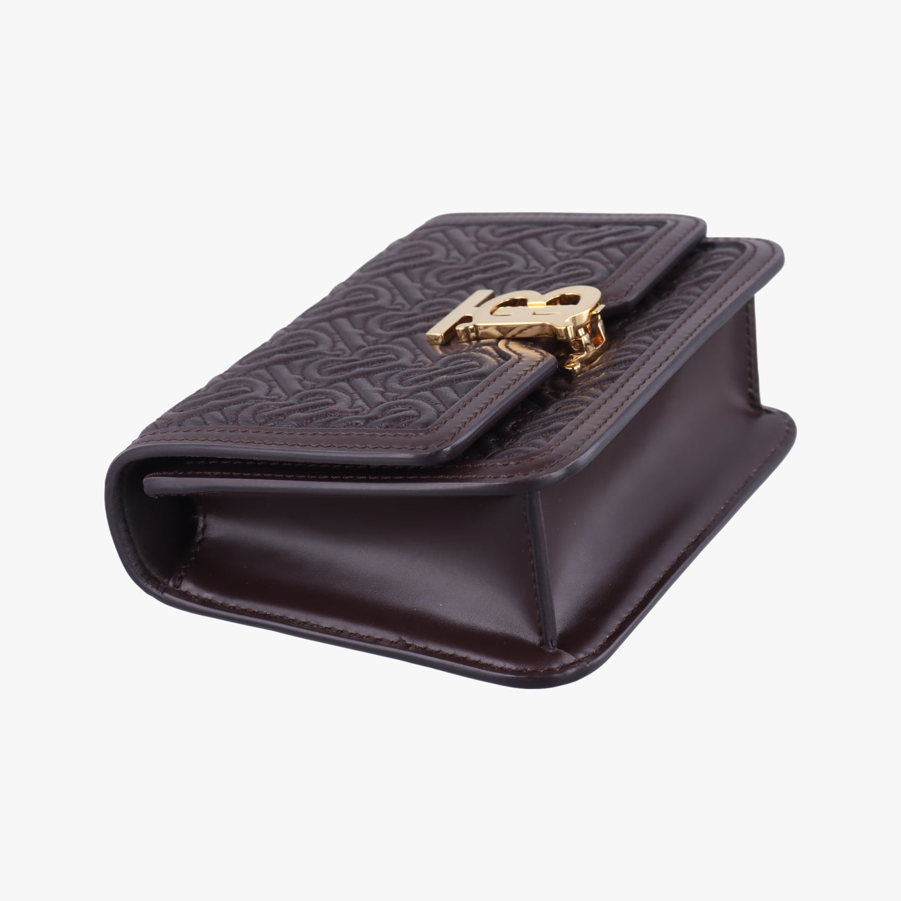 Mini Quilted Monogram TBBrownLeatherITALBSRL239CALミニキルティングモノグラムTBブラウンレザーITALBSRL239CAL