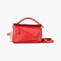 Puzzle Bag MediumRedLeather051605パズルバッグ ミディアムレッドレザー051605