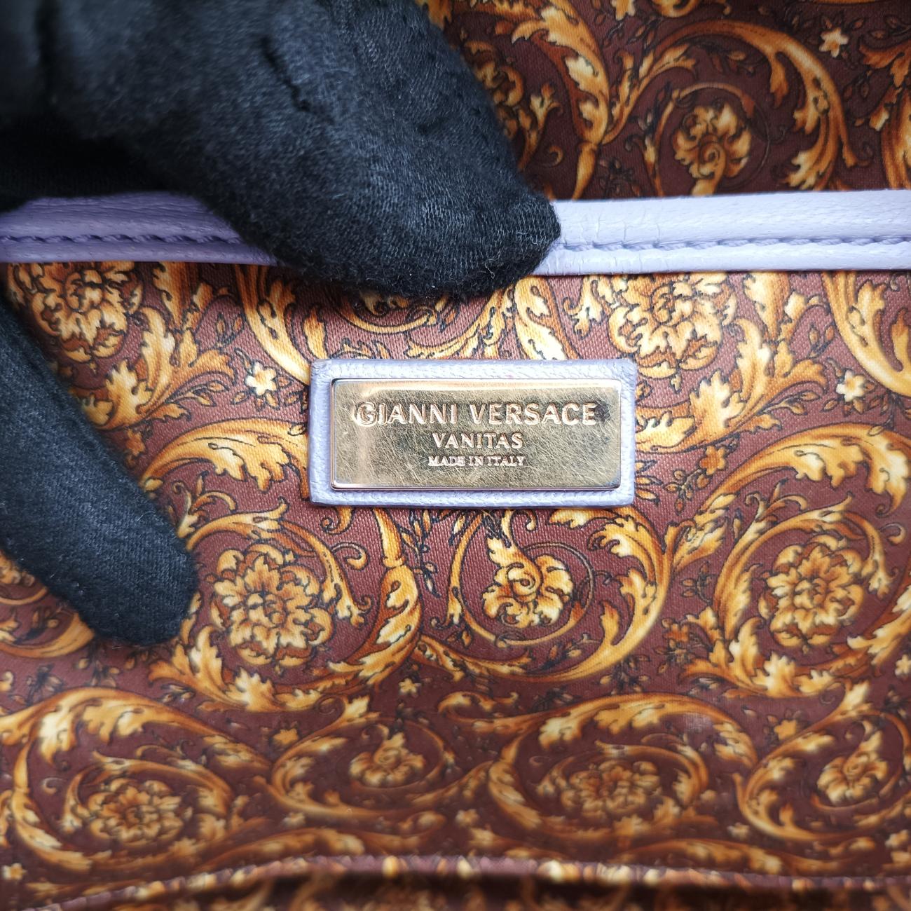 Medusa Nappa Barocco Quilted Studded VanitasPurpleLeatherメデューサナッパバロックキルティングスタッズヴァニタスパープルレザー