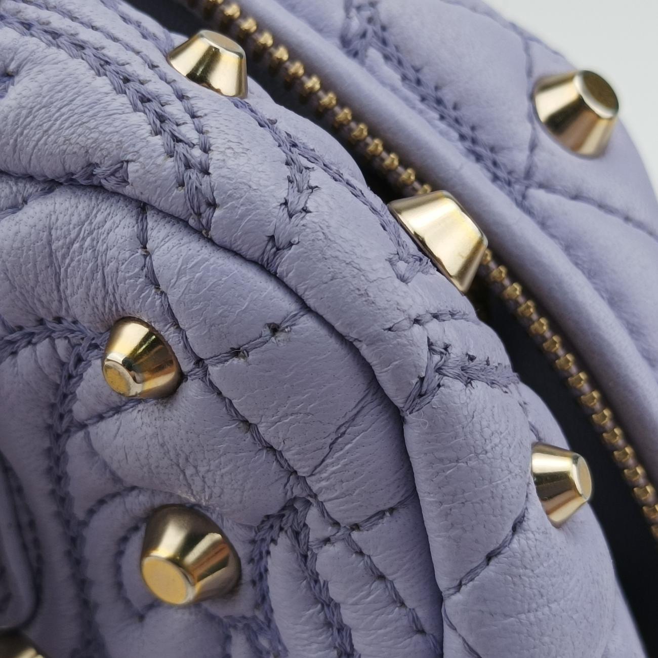 Medusa Nappa Barocco Quilted Studded VanitasPurpleLeatherメデューサナッパバロックキルティングスタッズヴァニタスパープルレザー