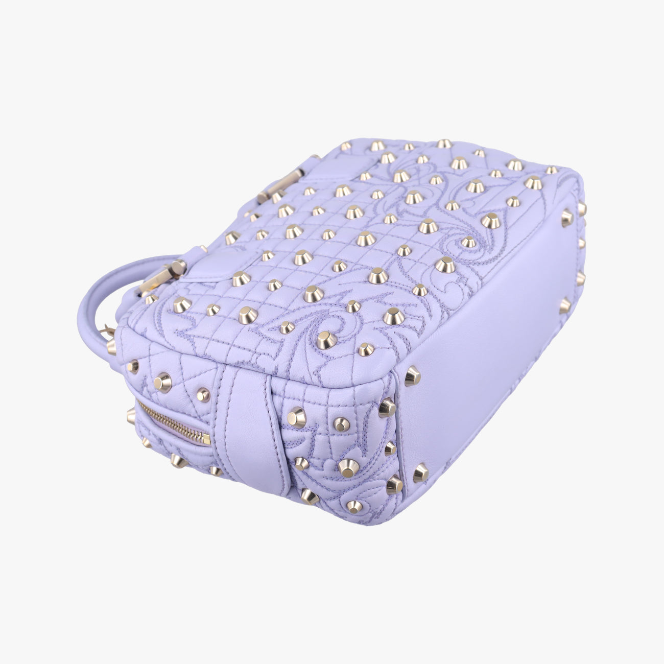 Medusa Nappa Barocco Quilted Studded VanitasPurpleLeatherメデューサナッパバロックキルティングスタッズヴァニタスパープルレザー