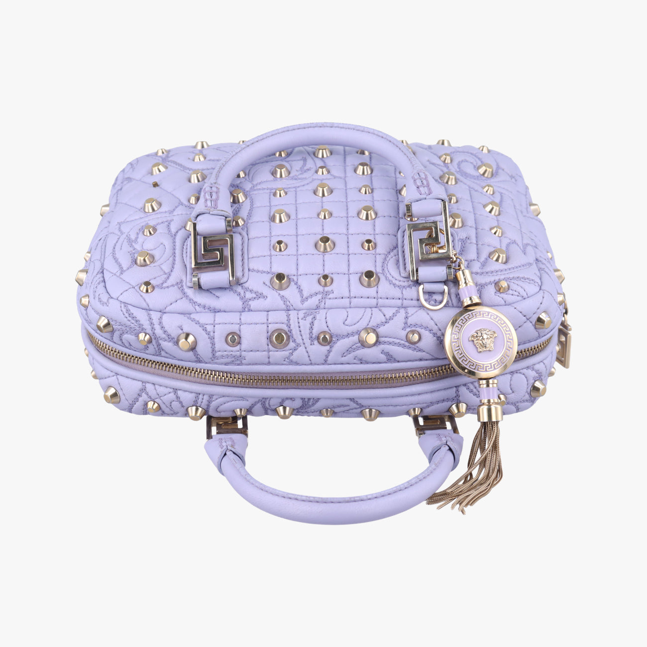 Medusa Nappa Barocco Quilted Studded VanitasPurpleLeatherメデューサナッパバロックキルティングスタッズヴァニタスパープルレザー