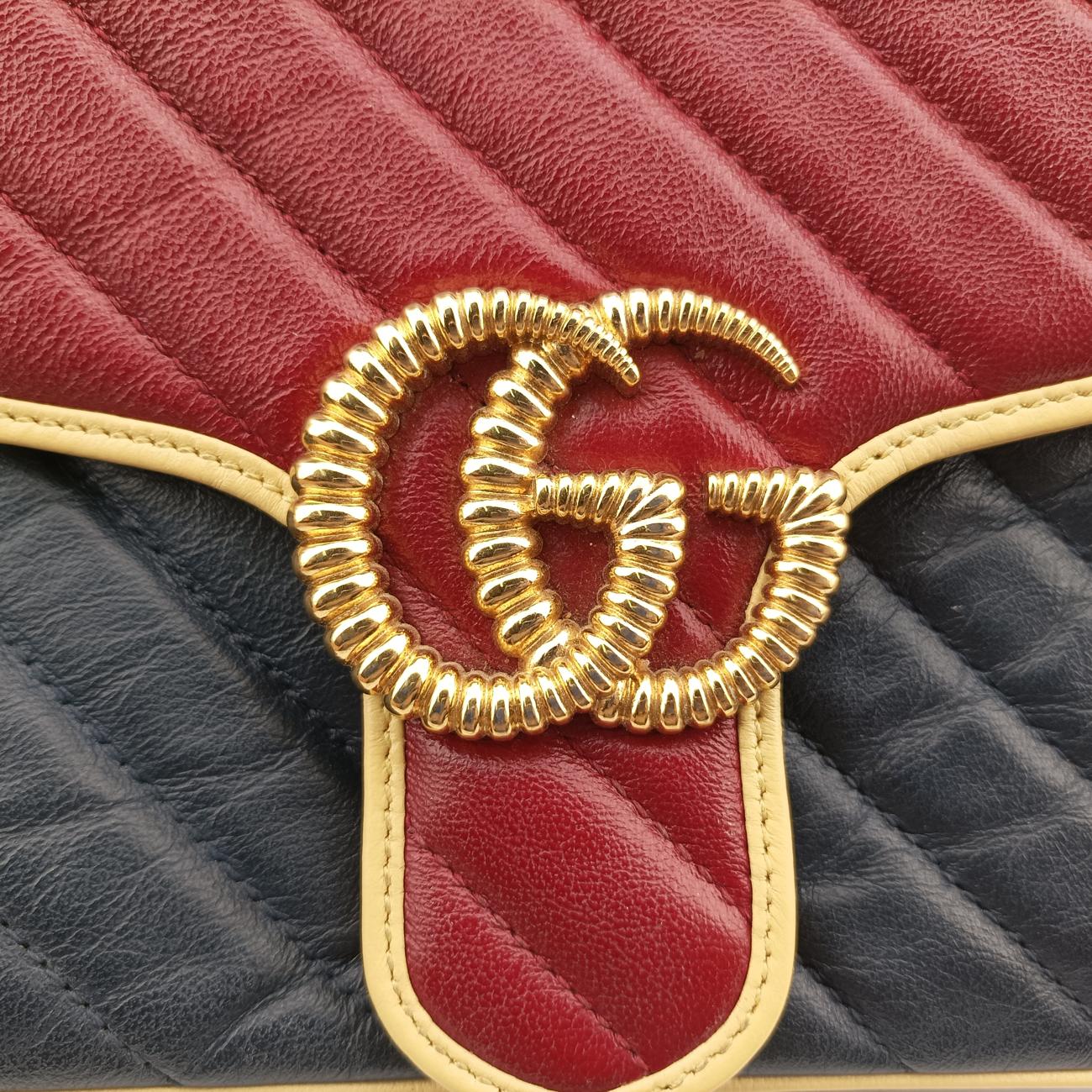 GG MarmontNavy x Red×YellowLeather443497D034696287GGマーモントネイビー×レッド×イエローレザー443497D034696287