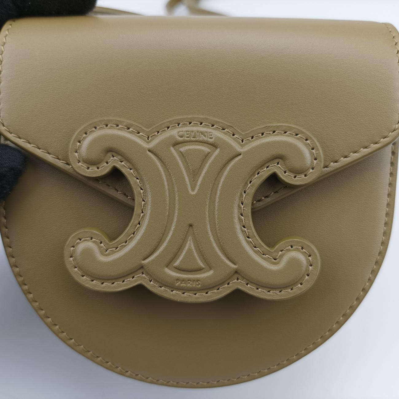 2022 Mini Besace Cuir TriompheGreenleatherF-SD-12522022 ミニ ベサーチェ キュイール トリオンフグリーンレザーF-SD-1252