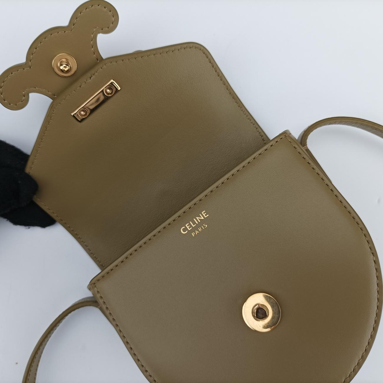 2022 Mini Besace Cuir TriompheGreenleatherF-SD-12522022 ミニ ベサーチェ キュイール トリオンフグリーンレザーF-SD-1252