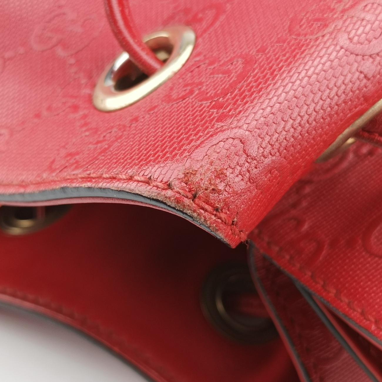 Bright Diamante BucketRedLeather354229I017549452ブライトディアマンテ バケットレッドレザー354229I017549452