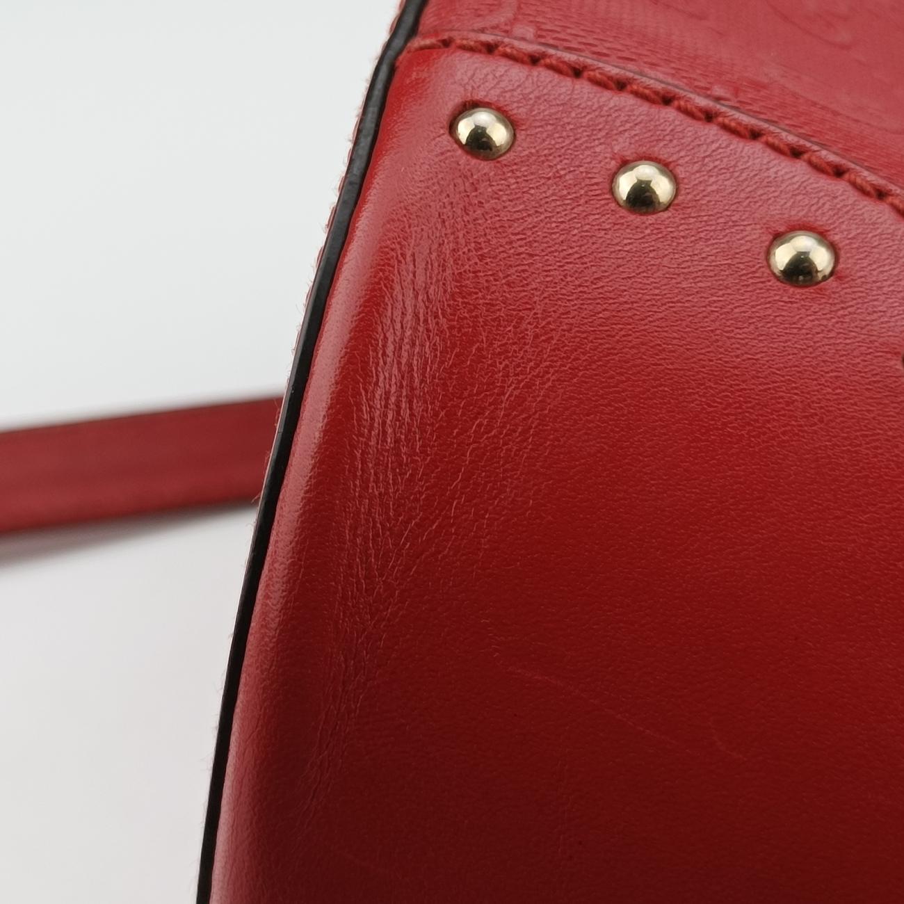 Bright Diamante BucketRedLeather354229I017549452ブライトディアマンテ バケットレッドレザー354229I017549452