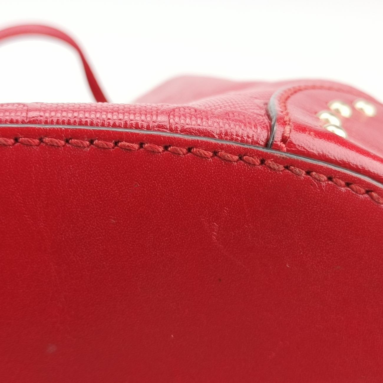 Bright Diamante BucketRedLeather354229I017549452ブライトディアマンテ バケットレッドレザー354229I017549452