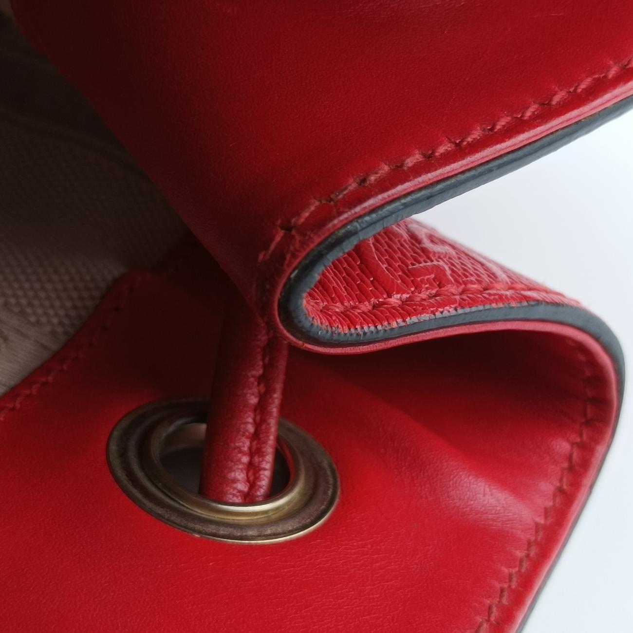 Bright Diamante BucketRedLeather354229I017549452ブライトディアマンテ バケットレッドレザー354229I017549452