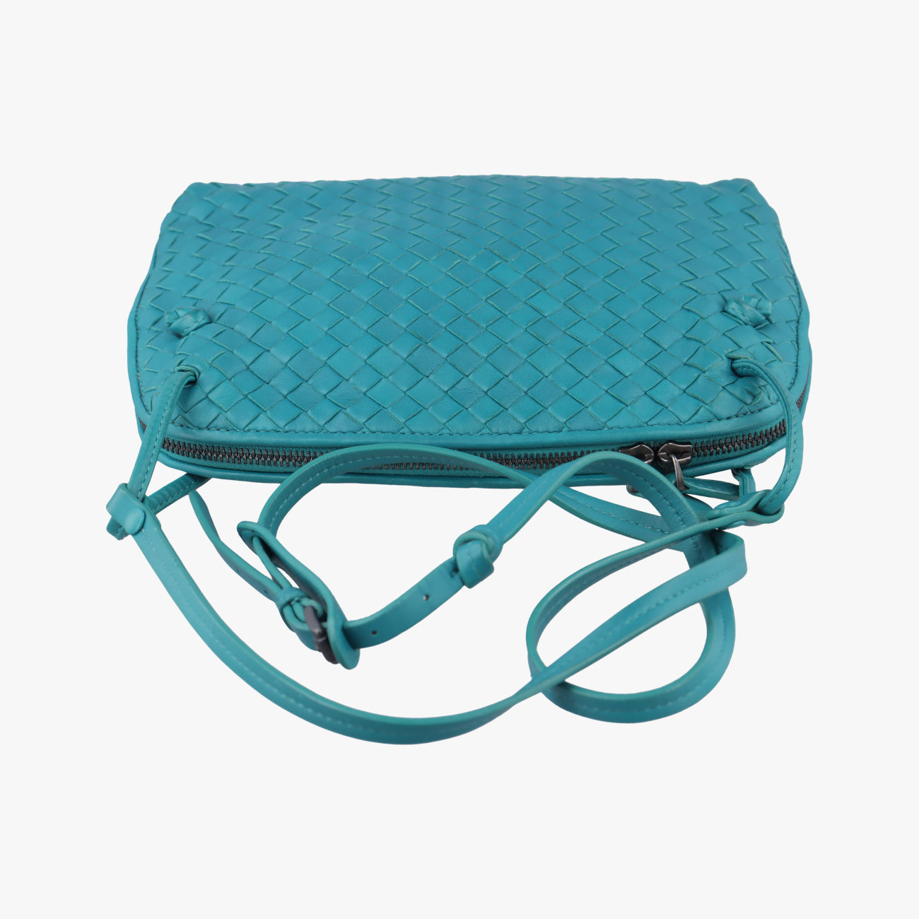 NODINI IntrecciatoBluelambskinB04609958Sノディーニ イントレチャートブルーラムスキンB04609958S