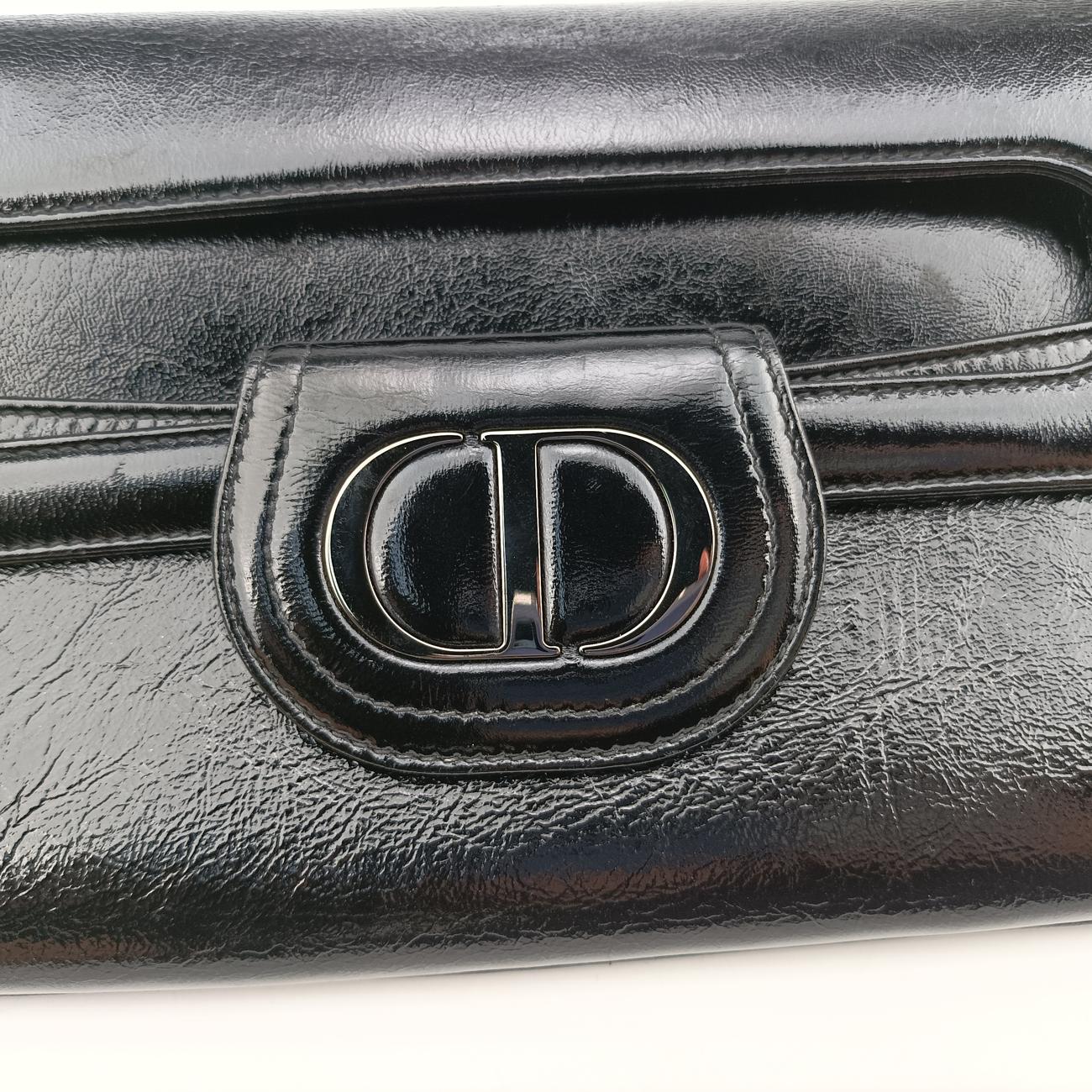Dior double MediumBlackLeather10-MA-0231ディオール ダブル ミディアムブラックレザー10-MA-0231
