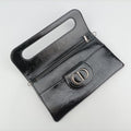 Dior double MediumBlackLeather10-MA-0231ディオール ダブル ミディアムブラックレザー10-MA-0231
