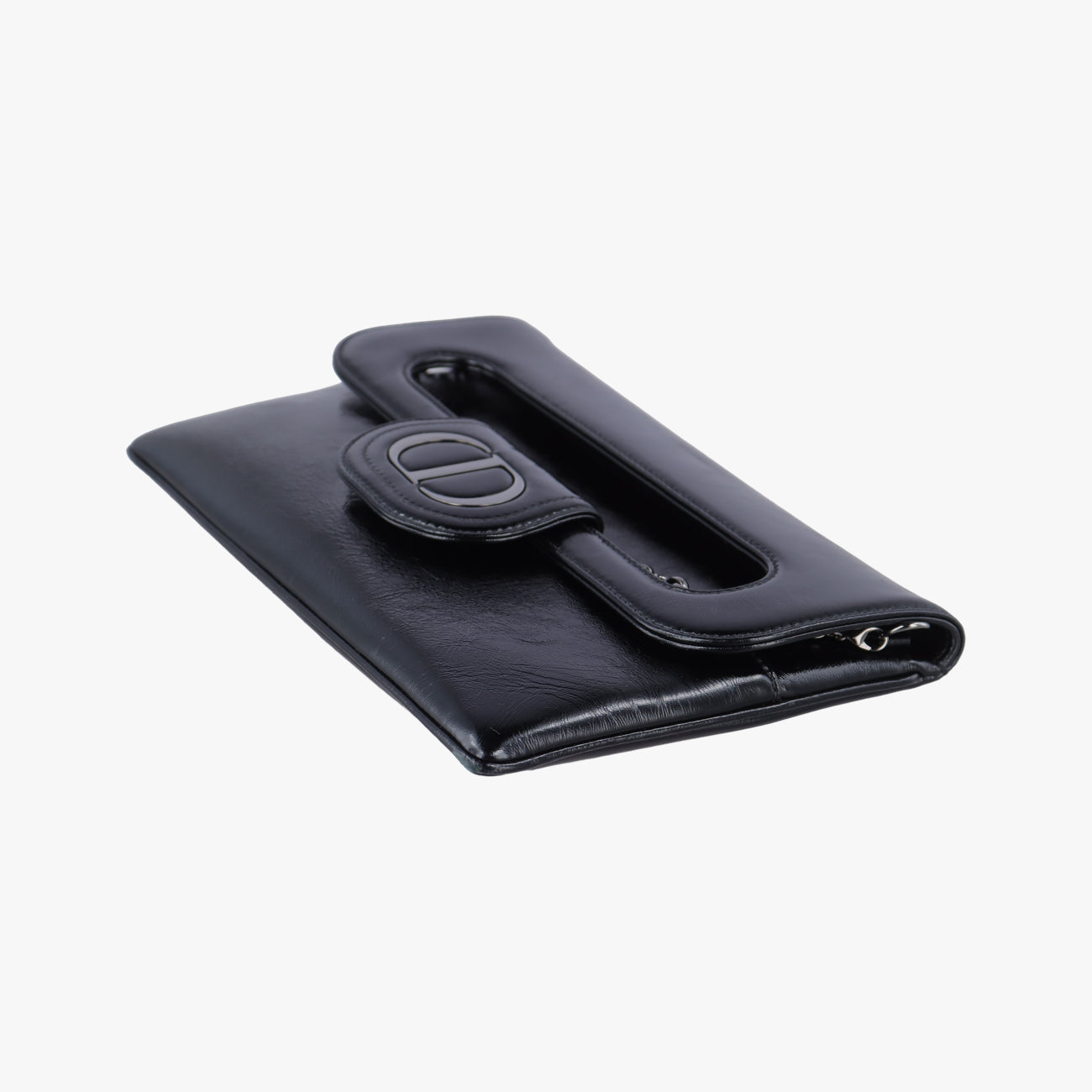 Dior double MediumBlackLeather10-MA-0231ディオール ダブル ミディアムブラックレザー10-MA-0231
