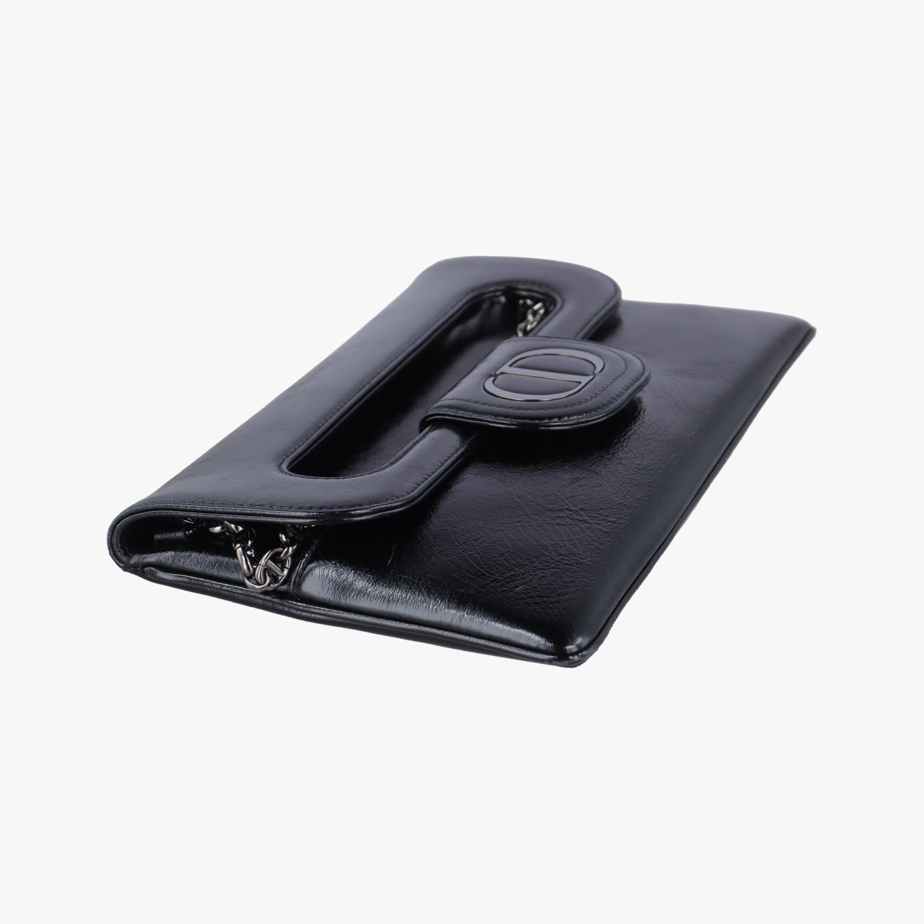 Dior double MediumBlackLeather10-MA-0231ディオール ダブル ミディアムブラックレザー10-MA-0231