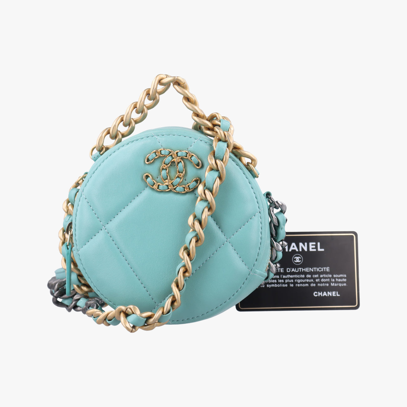 CHANEL 19 RoundGreenLambskinAP094531371650シャネル19ラウンドグリーンラムスキンAP094531371650