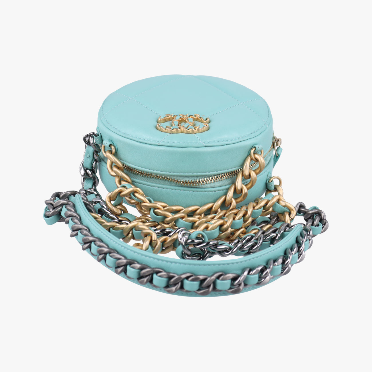 CHANEL 19 RoundGreenLambskinAP094531371650シャネル19ラウンドグリーンラムスキンAP094531371650