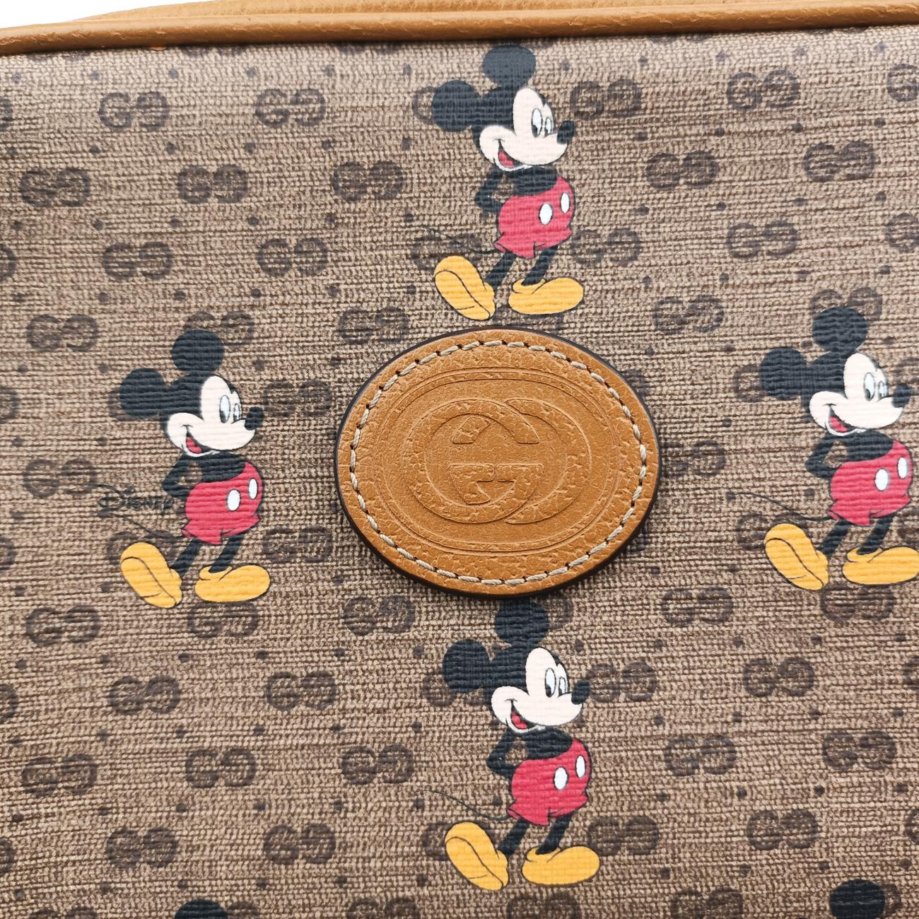 Mickey Mouse Disney collaborationBrown×MulticolourPVC coated canvas602536ミッキーマウス ディズニーコラボブラウン×マルチカラーPVCコーティングキャンバス602536