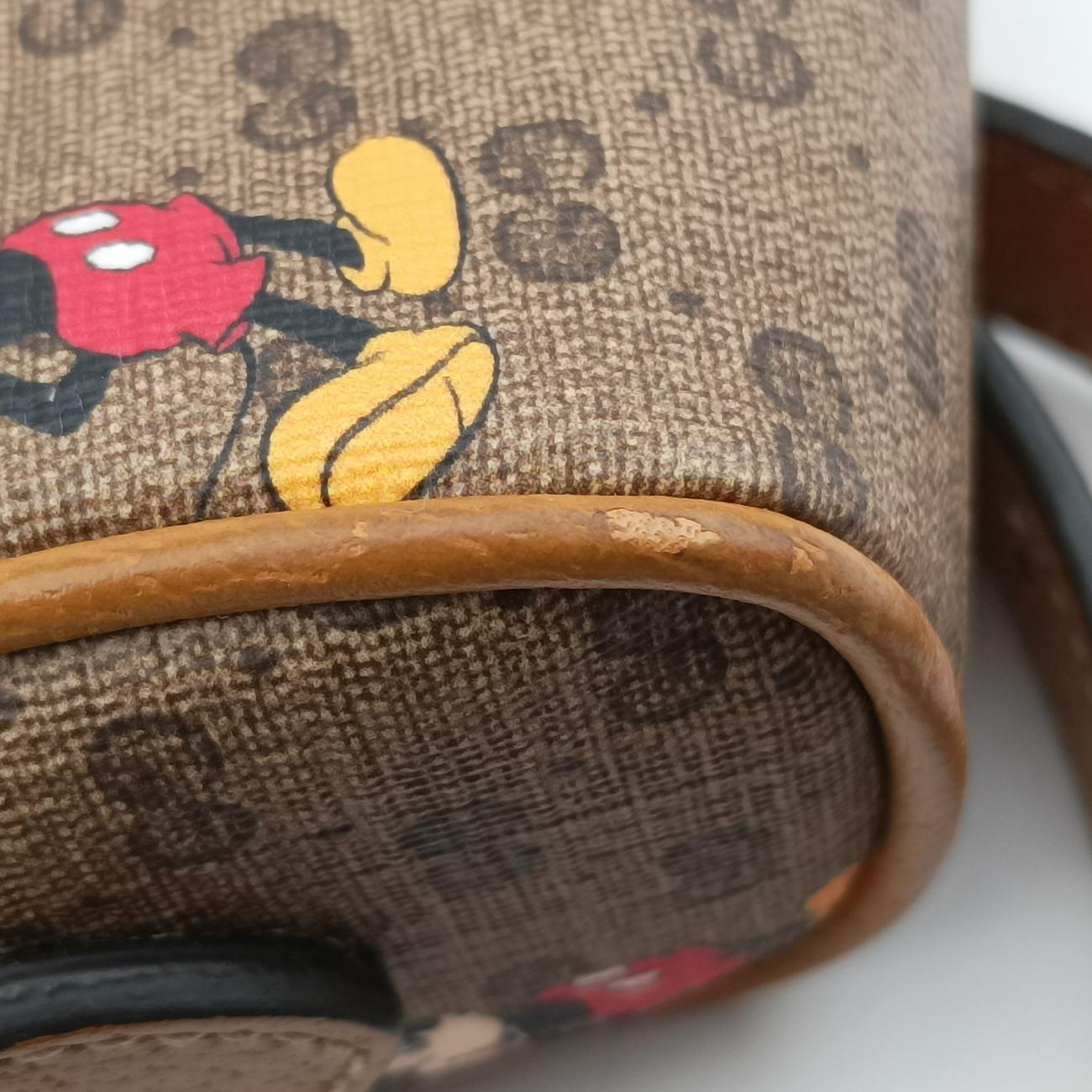 Mickey Mouse Disney collaborationBrown×MulticolourPVC coated canvas602536ミッキーマウス ディズニーコラボブラウン×マルチカラーPVCコーティングキャンバス602536