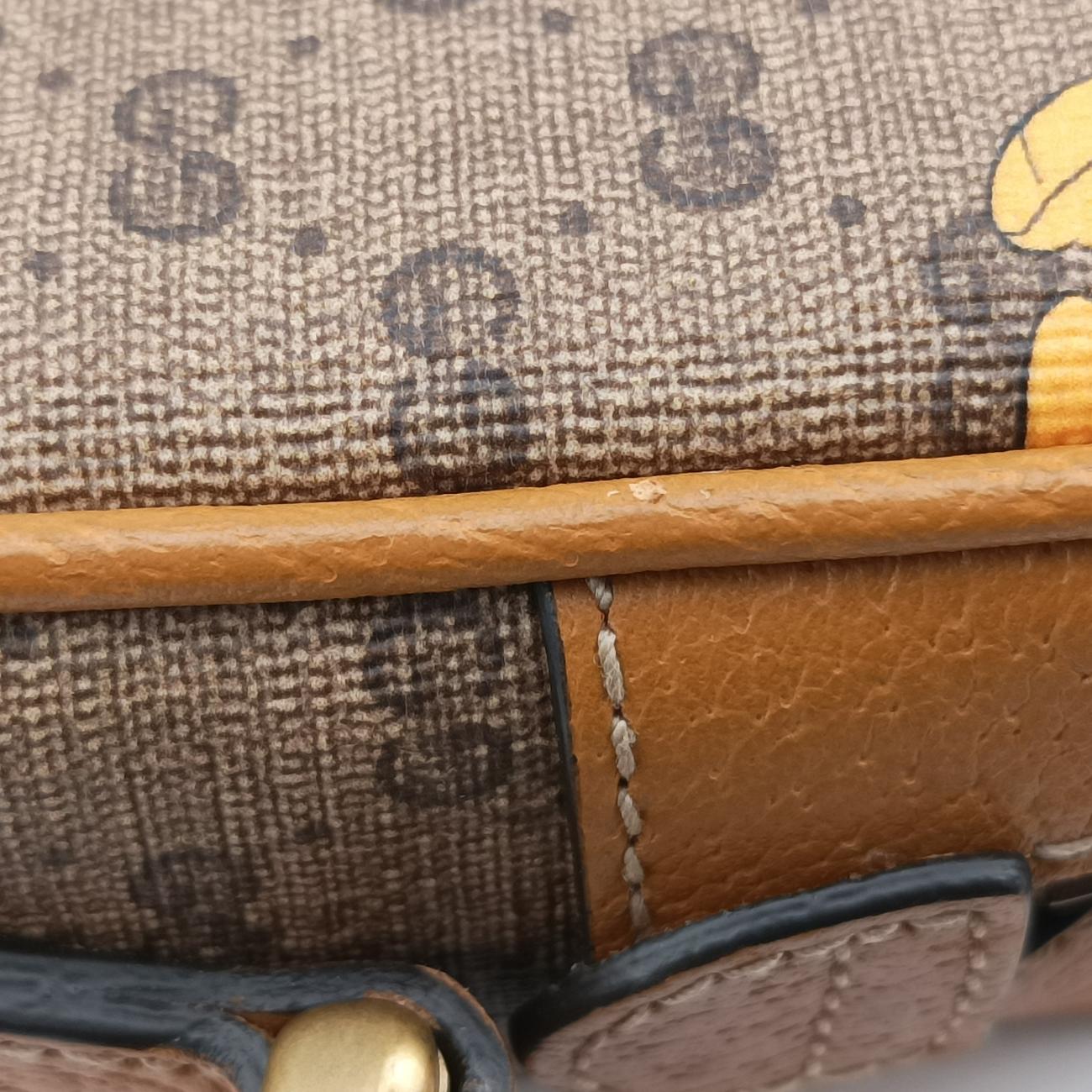 Mickey Mouse Disney collaborationBrown×MulticolourPVC coated canvas602536ミッキーマウス ディズニーコラボブラウン×マルチカラーPVCコーティングキャンバス602536